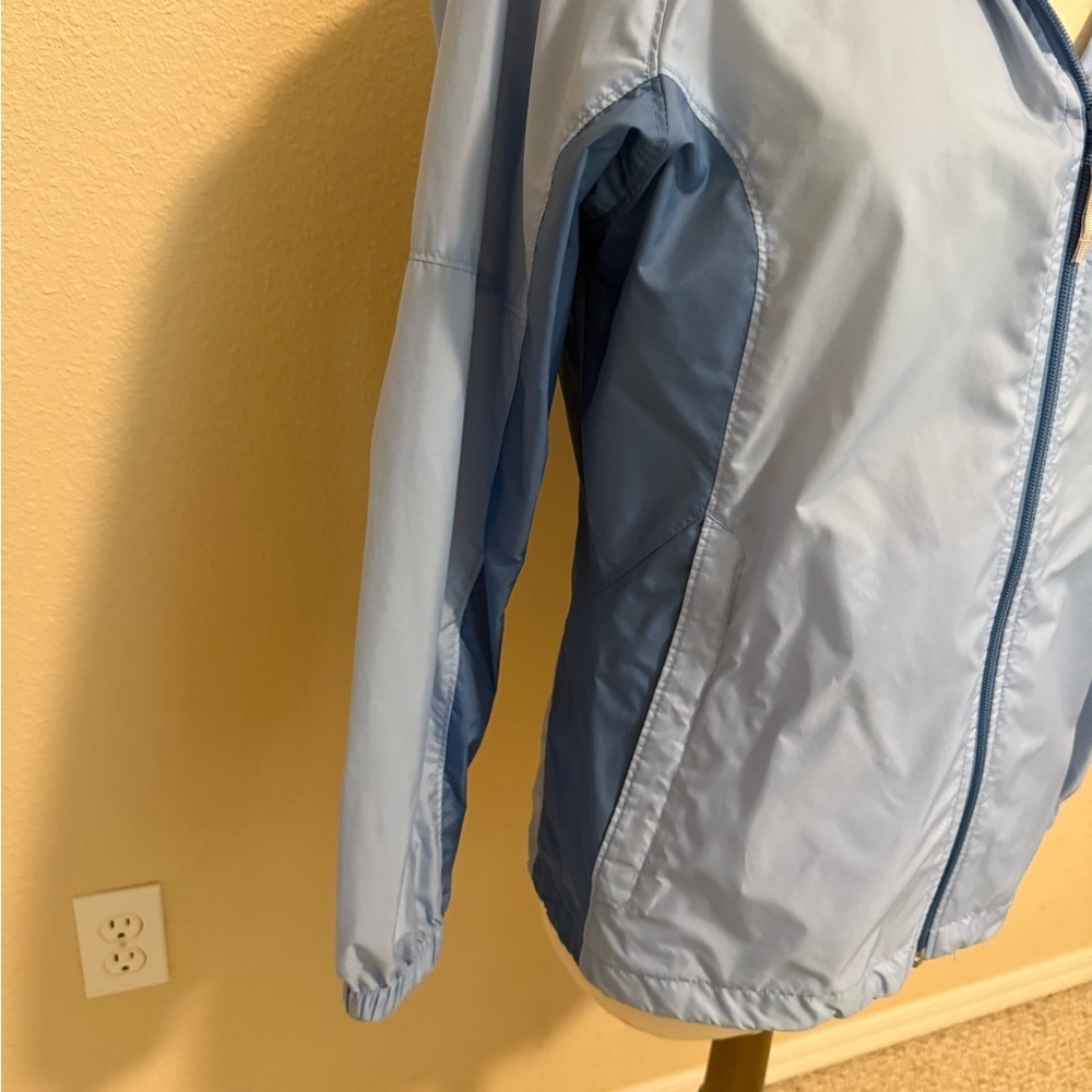*Columbia Blue Hooded Windbreaker Rain Jacket (small) - Picture 3 of 8